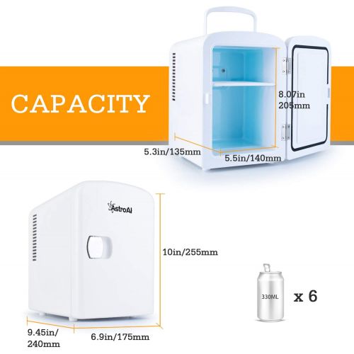  [아마존핫딜][아마존 핫딜] AstroAI Corporation and ships from Amazon Fulfillment. AstroAI Mini Fridge Portable AC/DC Powered Thermoelectric System Cooler and Warmer 4 Liter/6 Can for Cars, Homes, Offices, and Dorms (White)