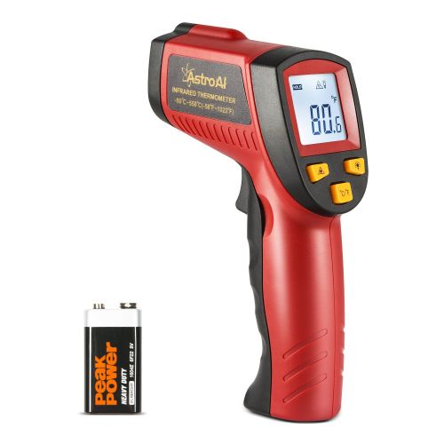  [아마존 핫딜]  [아마존핫딜]AstroAI Digital Laser Infrarot Thermometer, Beruehrungslos Temperaturmessgerat IR Pyrometer LCD Beleuchtung Temperaturmesser -50°C bis +550°C, Rot und Schwarz