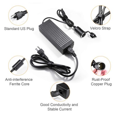  AstroAI AC to DC 10A Converter, 12V DC/120W/7.78FT, Car Cigarette Lighter Socket AC/DC Power Supply Adapter Transformer for Inflator, Car Refrigerator, and Other Car Devices