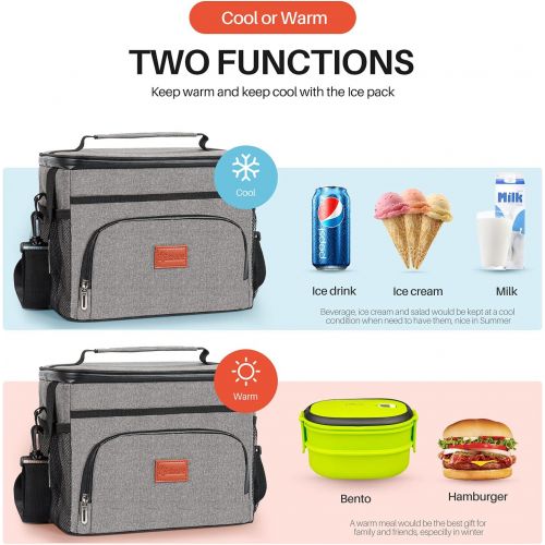  AstroAI Lunch Box Cooler Bag for Men Women,15L(24 Cans)/24L(40 Cans) Leakproof Insulated Lunch Cooler Tote Bag Foldable For Picnic Hiking School Office Travel Beach Shopping