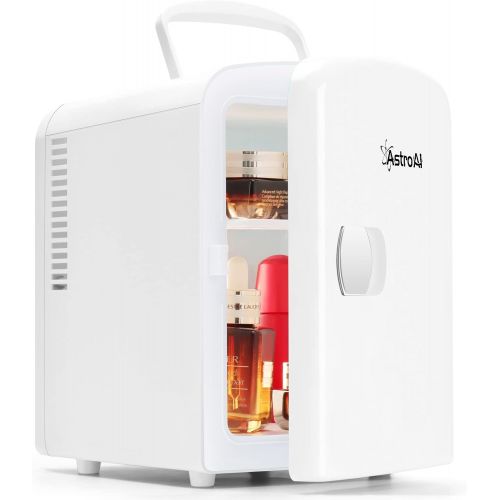  [아마존베스트]AstroAI Mini Fridge 4 Liter/6 Can AC/DC Portable Thermoelectric Cooler and Warmer for Skincare, Foods, Medications, Home and Travel, White