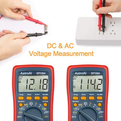  [아마존베스트]AstroAI Digital Multimeter, TRMS 4000 Counts Volt Meter (Manual and Auto Ranging); Measures Voltage Tester, Current, Resistance, Continuity, Frequency; Tests Diodes, Temperature (R