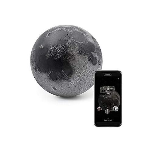  AstroReality LUNAR 3D Printed Scientific Moon Model, Hand Painted with Interactive Augmented Reality Educational Smartphone App, Perfect Home and Office Desk Decor Gift (LUNAR Regu