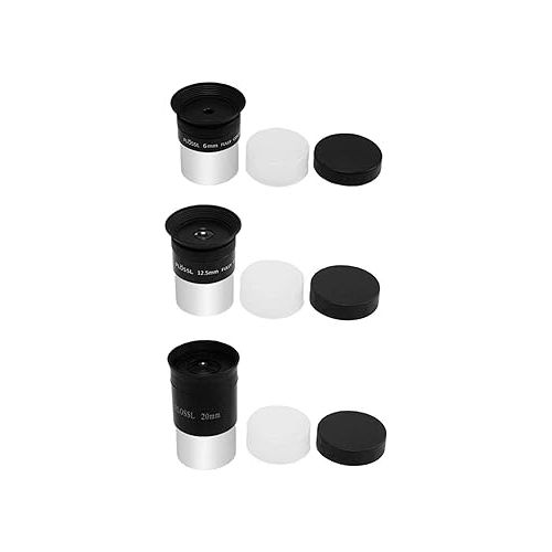  Astromania 1.25-Inch 6mm 12.5mm 20mm Plossl Telescope Eyepiece Set - 4-Element Plossl Design - Threaded for Standard 1.25inch Astronomy Filters