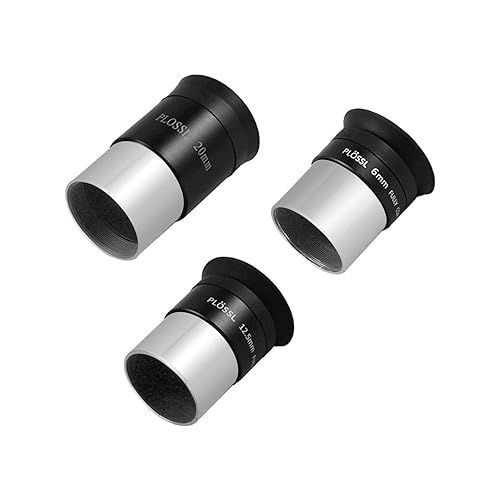  Astromania 1.25-Inch 6mm 12.5mm 20mm Plossl Telescope Eyepiece Set - 4-Element Plossl Design - Threaded for Standard 1.25inch Astronomy Filters