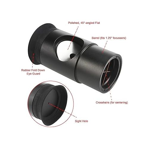  Astromania 1.25Inch Metal Collimating Cheshire Eyepiece without Laser for Newtonian Reflector Telescope - Short Version