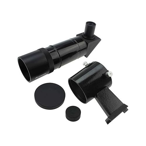  Astromania 9x50 Angled Finder Scope, Black - You will no longer need to strain your neck at difficult angles and are also able to search for objects which are not so easy to find