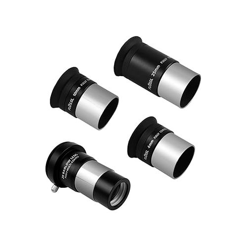  Astromania Multi Coated 1.25-Inch Plossl Eyepieces(4mm, 10mm, 25mm) with 2X Barlow Astronomical Telescope Accessory Kit - let You get The Most Out and enhances The Performance of Your Telescope