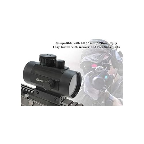  Astromania 1X40RD Tactical Holographic Reflex Red Green Dot Sight lighted Scope Mount Hunting Optics Riflescopes