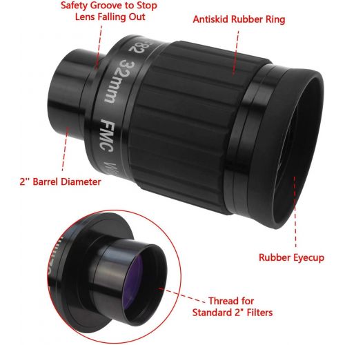  Astromania 2-82 Degree SWA-32mm Compact Eyepiece, Waterproof & Fogproof - Allows Any Water Enter The Interior and Always Enjoy an unobstructed View