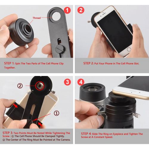  Astromania Smartphone iPhone Adapter with Eyepiece Adapter 25mm - 35mm - for Photography with telescopes and Spotting Scope or Binoculars