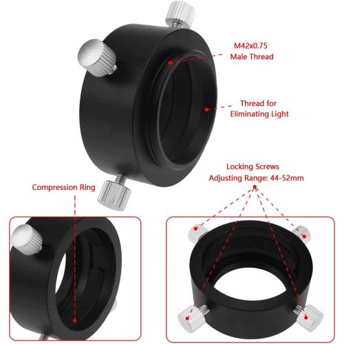  Astromania Universal T2 Camera Photo Adapter for Telescope and Spotting Scope - eyepieces Adaptor 44-52mm - Attach Your Camera or Smartphone to Suitable eyepieces