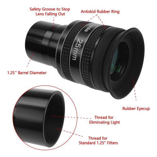  Astromania 1.25 25mm 58-Degree Planetary Eyepiece for Telescope