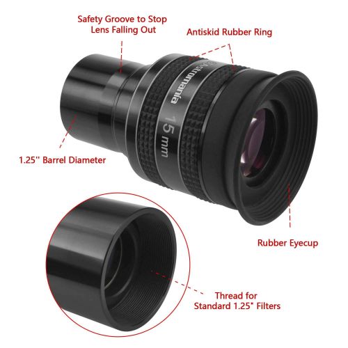  Astromania 1.25 15mm 58-Degree Planetary Eyepiece for Telescope