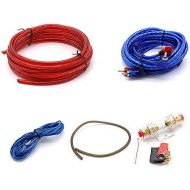 [아마존베스트]-Service-Informationen Car Installation Kit Amplifier Power Amplifier Cable 1500 W Car Audio Wire Wiring Amplifier Subwoofer Speaker Installation Kit 10GA Power Cable 60 Amp Fuse Holder Red + Blue