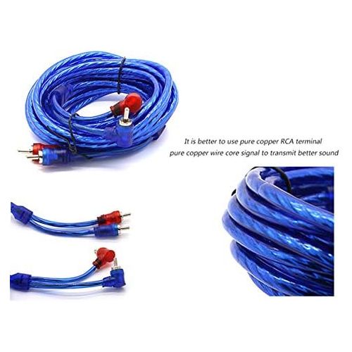  [아마존베스트]-Service-Informationen Car Installation Kit Amplifier Power Amplifier Cable 1500 W Car Audio Wire Wiring Amplifier Subwoofer Speaker Installation Kit 10GA Power Cable 60 Amp Fuse Holder Red + Blue