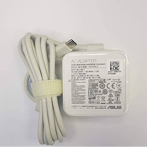 아수스 For Asus New Asus Type C 20v 2.25A 45W Ac Adapter For: Asus ZenBook 3 UX390 UX390U UX390UA UX390UA XH74 BL, PRO B9440UA B9440U B9440, 100% Compatible with Asus P/N: ADP 45EB C ADP 45EW A AD