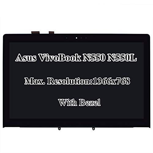 아수스 For Asus Aiviland 15.6 HD 1366x768 IPS LCD LED Display Touch Screen Digitizer with Bezel Frame Assembly VivoBook N550 N550L