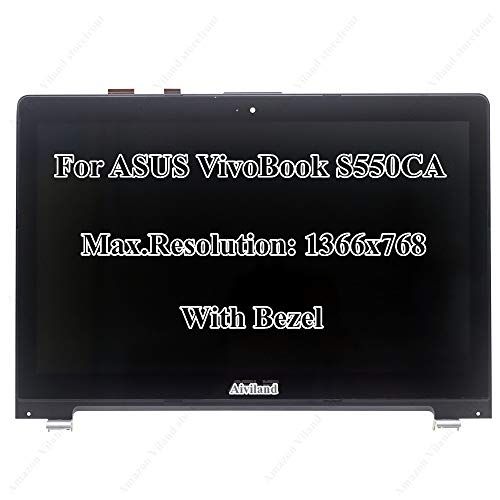 아수스 Replacement 15.6 LCD Screen LED 1366X768 HD LED Display Touch Panel Digitizer Assembly with Bezel for ASUS VivoBook S550 S550C S550CA