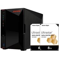 Asustor NAS AS5202T + 12TB WD Ultrastar HDD (Two 6TB HDD Included)