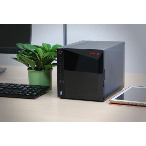  [아마존베스트]Asustor AS5304T | Gaming Inspired Network Attached Storage | 1.5GHz Quad-Core, Two 2.5GbE Port, 4GB RAM DDR4, 4GB eMMC Flash Memory | Personal Private Cloud (4 Bay Diskless NAS)