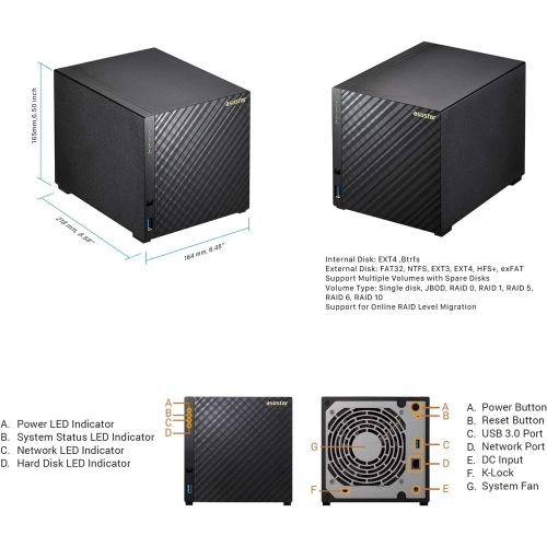  Asustor AS1004T v2, 4-Bay NAS (Diskless), Marvell Armada 1.6GHz Dual-Core, Personal Cloud NAS