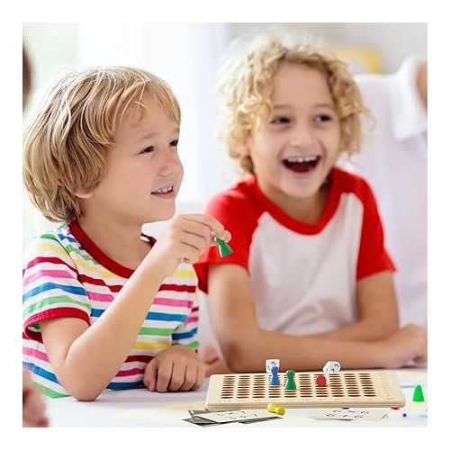  Asweets 2 in 1 Wooden Montessori Multiplication Addition Board Game Montessori Toy Educational Math Table Board Game Double-Sided Boards for Toddlers and Preschool Gifts for Kids