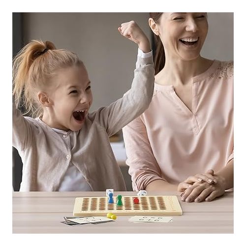  Asweets 2 in 1 Wooden Montessori Multiplication Addition Board Game Montessori Toy Educational Math Table Board Game Double-Sided Boards for Toddlers and Preschool Gifts for Kids