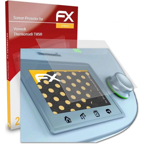  atFoliX Panzerfolie passend fuer Vorwerk Thermomix TM5, Schutzfolie entspiegelnde und stossdampfende FX Folie (2X)