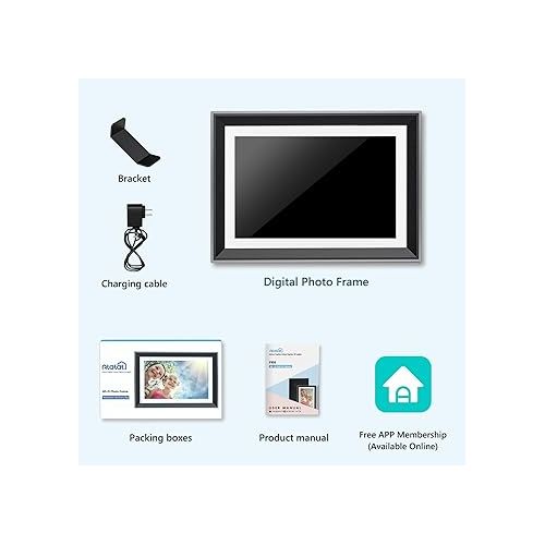  10.1 Inch WiFi Digital Photo Frame, Electronic Smart Picture Frame with IPS Touch Screen, Internal 32GB Storage & Multi-User Binding, Easy Set Up and Instantly Photo Upload via APP or EMAIL