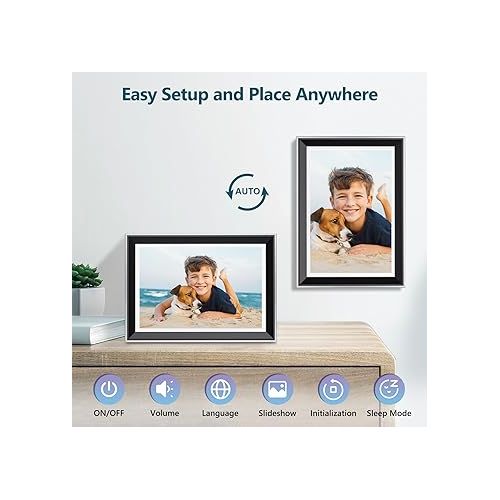  10.1 Inch WiFi Digital Photo Frame, Electronic Smart Picture Frame with IPS Touch Screen, Internal 32GB Storage & Multi-User Binding, Easy Set Up and Instantly Photo Upload via APP or EMAIL