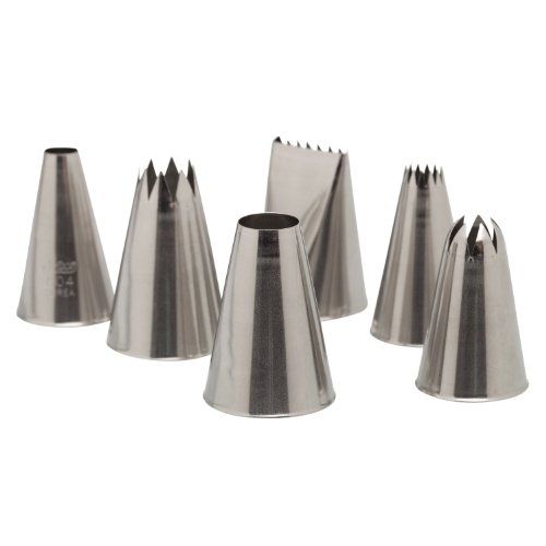  Ateco 787 - 6 Piece Decorating Tube Set, Includes Stainless Steel Tips: 804, 808, 827, 864, 846, 898: Food Decorating Tools: Kitchen & Dining