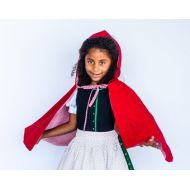 AtelierSpatz Little Red Riding Hood Costume | Kids Costume for Halloween | Fairy Tale Costume | Girls Red Cape and Dirndl Style Dress | World Book Day