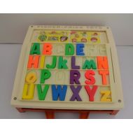 Atelierdelachoisille Table, desk, vintage 1972 Fisher Price, School days desk