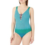 Athena Women's Standard Slimming Tummy Control V-Neck One Piece Swimsuit