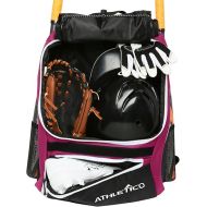 Athletico Baseball Bat Bag - Backpack for Baseball, T-Ball & Softball Equipment & Gear for Youth and Adults | Holds Bat, Helmet, Glove, & Shoes |Shoe Compartment & Fence Hook