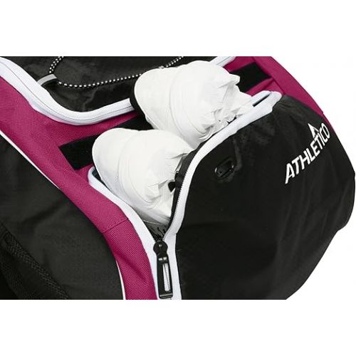  Athletico Baseball Bat Bag - Backpack for Baseball, T-Ball & Softball Equipment & Gear for Youth and Adults | Holds Bat, Helmet, Glove, & Shoes |Shoe Compartment & Fence Hook