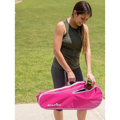  Athletico 3 Racquet Tennis Bag | Padded to Protect Rackets & Lightweight | Professional or Beginner Tennis Players | Unisex Design for Men, Women, Youth and Adults