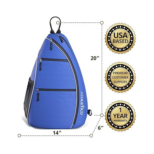  Athletico Sling Bag - Crossbody Backpack for Pickleball, Tennis, Racketball, and Travel for Men and Women