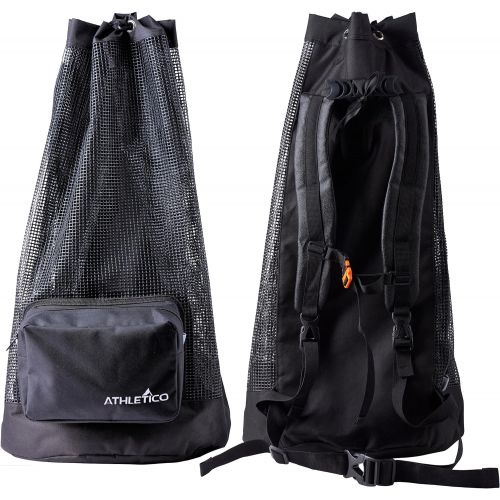  [아마존베스트]Athletico Scuba Diving Bag - XL Mesh Travel Backpack for Scuba Diving and Snorkeling Gear & Equipment - Dry Bag Holds Mask, Fins, Snorkel, and More