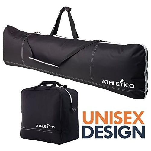  [아마존베스트]Athletico Two-Piece Snowboard and Boot Bag Combo | Store & Transport Snowboard Up to 165 cm and Boots Up to Size 13 | Includes 1 Snowboard Bag & 1 Boot Bag (Black)