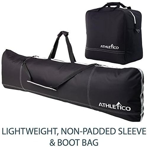  [아마존베스트]Athletico Two-Piece Snowboard and Boot Bag Combo | Store & Transport Snowboard Up to 165 cm and Boots Up to Size 13 | Includes 1 Snowboard Bag & 1 Boot Bag (Black)