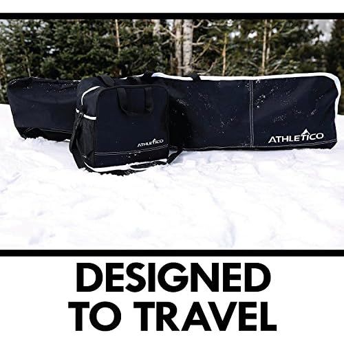  [아마존베스트]Athletico Two-Piece Snowboard and Boot Bag Combo | Store & Transport Snowboard Up to 165 cm and Boots Up to Size 13 | Includes 1 Snowboard Bag & 1 Boot Bag (Black)