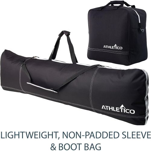  [아마존베스트]Athletico Two-Piece Snowboard and Boot Bag Combo | Store & Transport Snowboard Up to 165 cm and Boots Up to Size 13 | Includes 1 Snowboard Bag & 1 Boot Bag (Black)