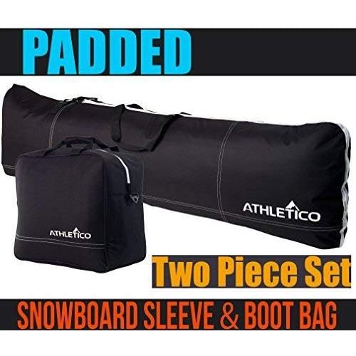  [아마존베스트]Athletico Padded Two-Piece Snowboard and Boot Bag Combo | Store & Transport Snowboard Up to 165 cm and Boots Up to Size 13 | Includes 1 Padded Snowboard Bag & 1 Padded Boot Bag