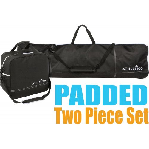  [아마존베스트]Athletico Padded Two-Piece Snowboard and Boot Bag Combo | Store & Transport Snowboard Up to 165 cm and Boots Up to Size 13 | Includes 1 Padded Snowboard Bag & 1 Padded Boot Bag