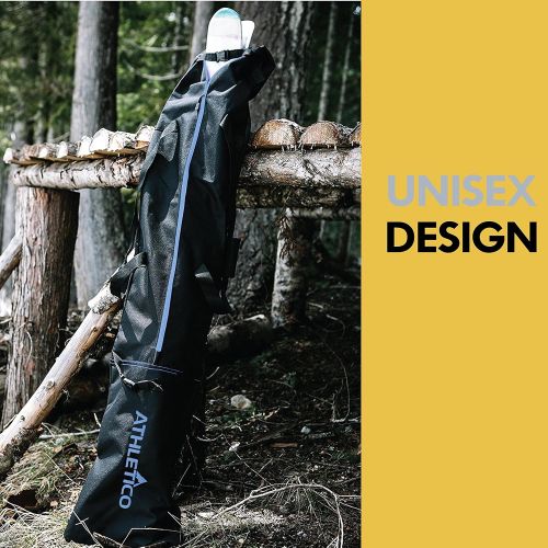  [아마존베스트]Athletico Two-Piece Ski and Boot Bag Combo | Store & Transport Skis Up to 200 cm and Boots Up to Size 13 | Includes 1 Ski Bag & 1 Ski Boot Bag (Black)