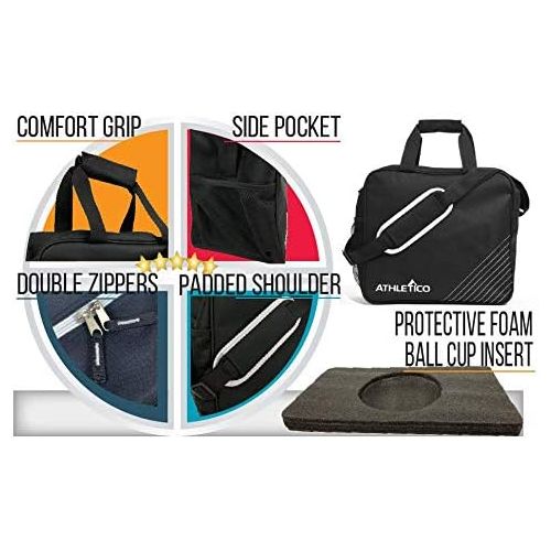  Athletico Essential Bowling Bag - Single Ball Bowling Tote Bag with Padded Bowling Ball Holder