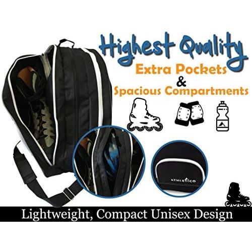  Athletico Ice & Inline Skate Bag - Premium Bag to Carry Ice Skates, Roller Skates, Inline Skates for Both Kids and Adults