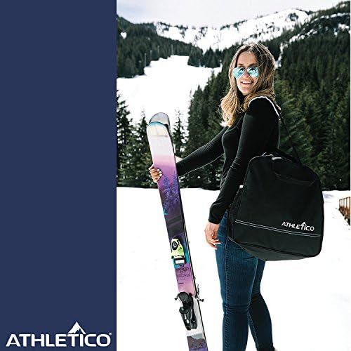  Athletico Padded Two-Piece Ski and Boot Bag Combo | Store & Transport Skis Up to 200 cm and Boots Up to Size 13 | Includes 1 Padded Ski Bag & 1 Padded Ski Boot Bag